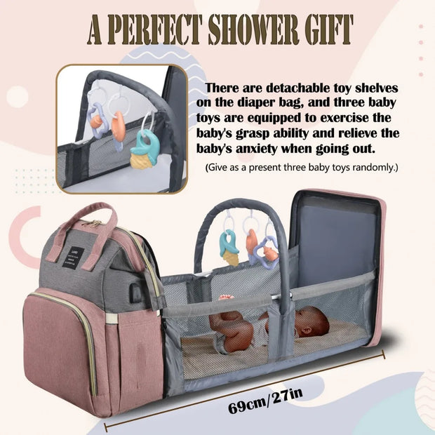 Backpack Portable Folding Crib Baby