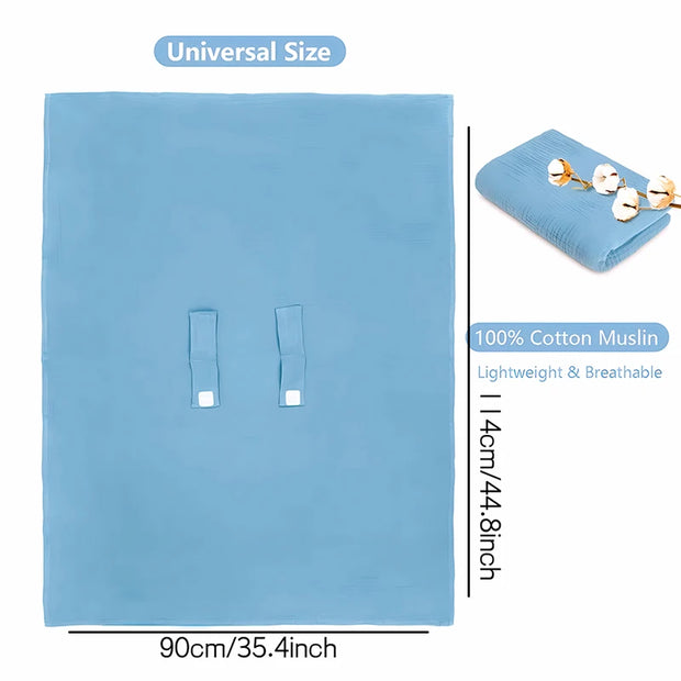 Baby Safety Seat Sun Shade Infant Stroller Cover Soft Muslin Material Breathable Windproof Sun Proof Baby Cover