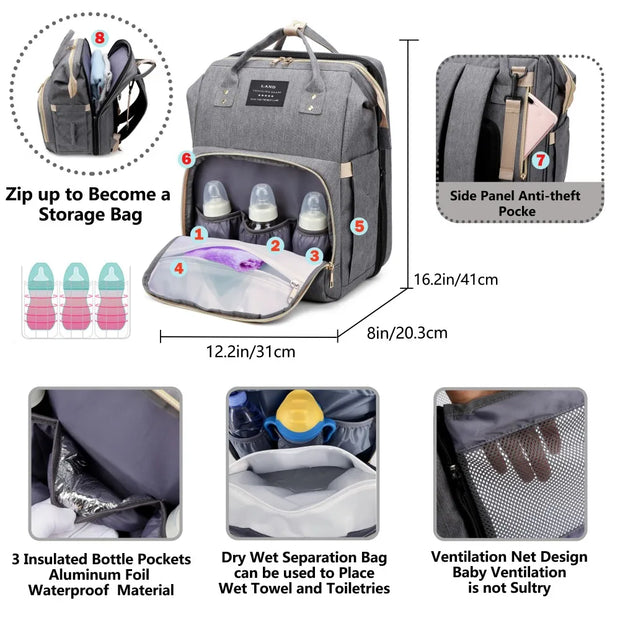 Backpack Portable Folding Crib Baby